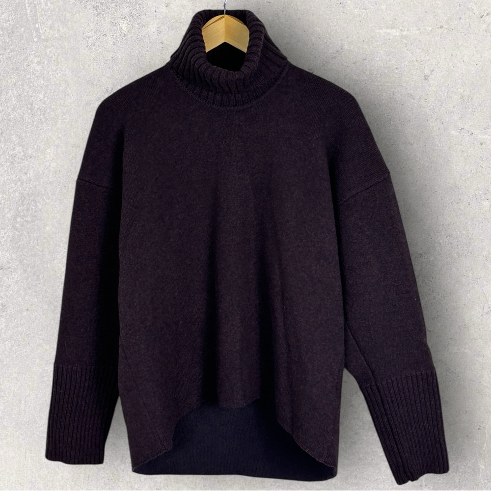 Proenza Schouler Sandra Turtleneck Sweater Eco Doubleface Cashmere Purple Sz XS‎